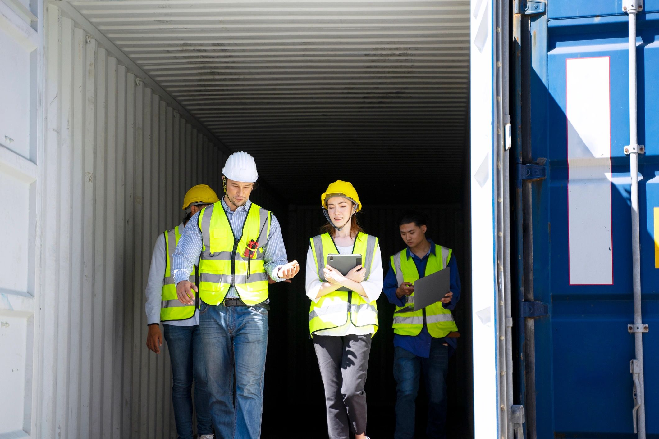 Professional logistics worker representing commercial moving support