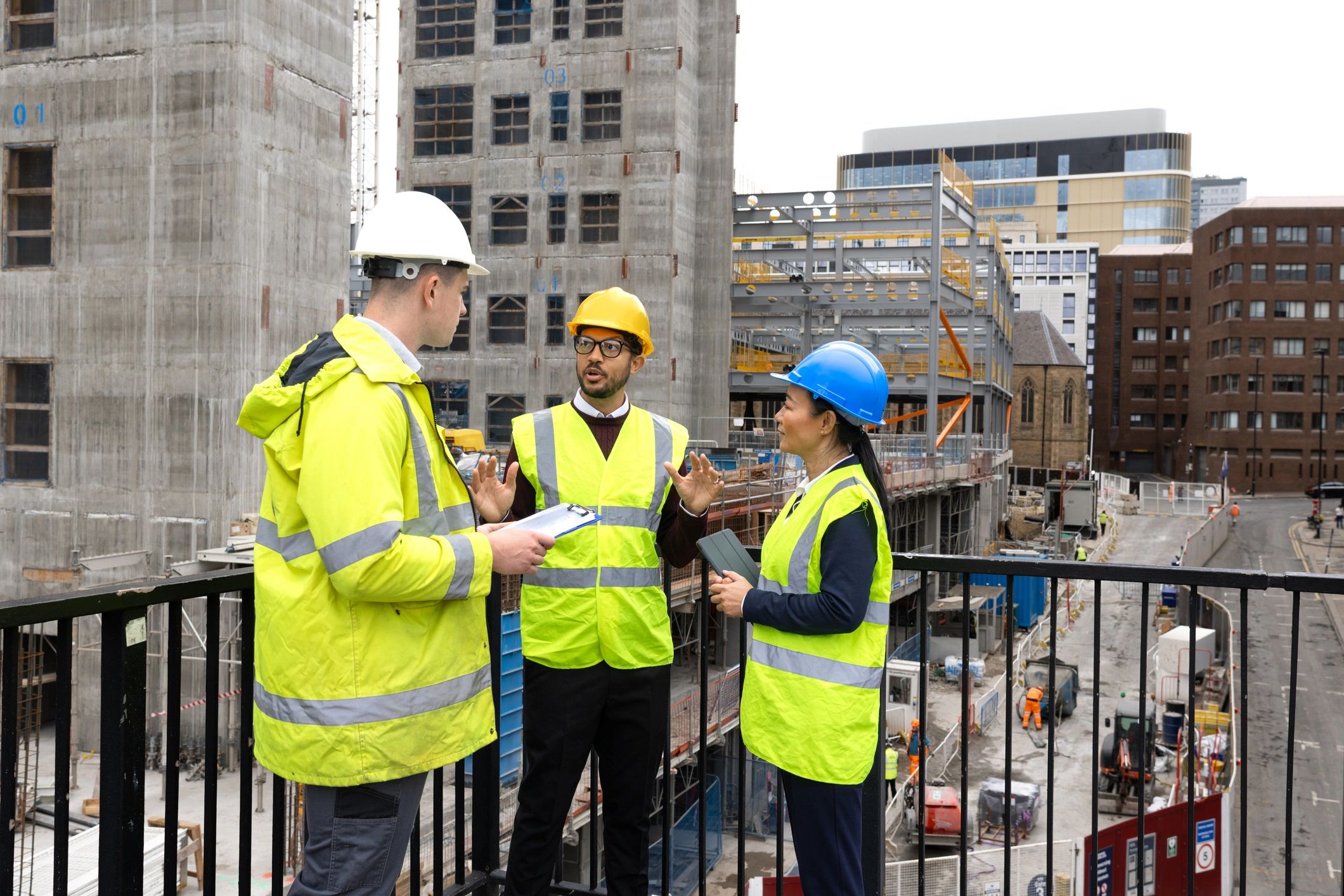 Professional team coordinating a careful specialty move
